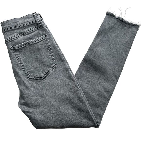 Agolde Nico Women’s High Rise Skinny Jeans Raw Hem‎ Gray Size 26 - Picture 1 of 8